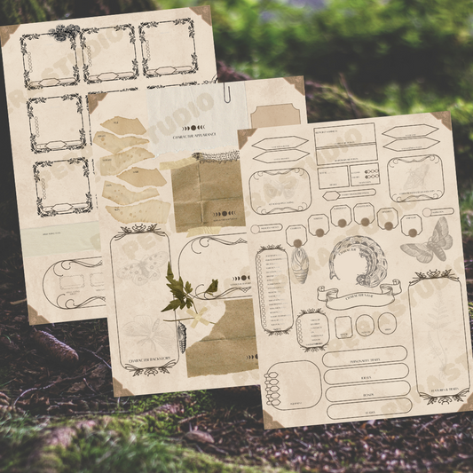 Moth Journal - DnD 5E Character Sheet Digital Download
